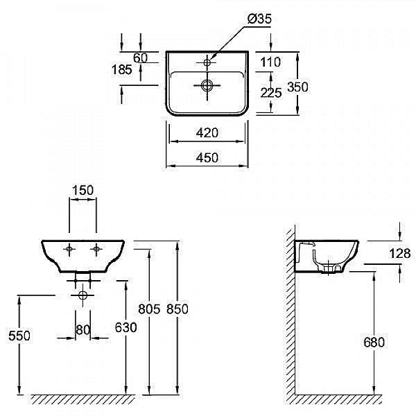 Раковина Jacob Delafon STRUKTURA 45 EGH112-00 белая купить в интернет-магазине Sanbest
