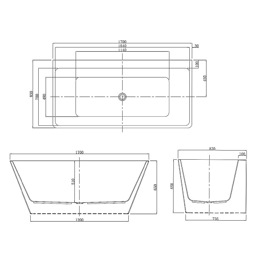 Ванна акриловая Azario Oxford 170x85 купить в интернет-магазине Sanbest