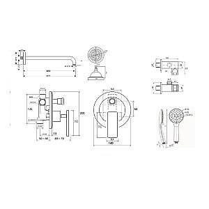 Душевая система Bronze de Luxe Pure A800/9143-2 хром купить в интернет-магазине сантехники Sanbest