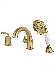 Смеситель на борт ванны WONZON & WOGHAND STEAM, Брашированное золото (WW-88659008-BG) купить в интернет-магазине сантехники Sanbest