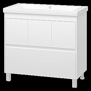 Тумба с раковиной Misty Алиса - 90 Э-Али01090-0112Я белая для ванной в интернет-магазине Sanbest