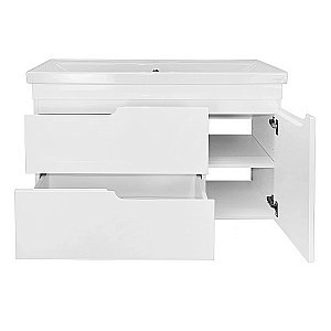 Тумба с раковиной подвесная Loranto KANTRI CS00097258 100/2 раковина Фостер 100, белый глянец для ванной в интернет-магазине Sanbest