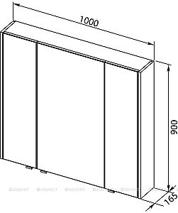 Зеркальный шкаф Aquanet Августа 100 дуб сонома купить в интернет-магазине сантехники Sanbest