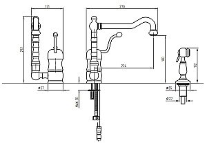 Смеситель для кухни Migliore Cucina Queen Nostalgia ML.CUC-468 хром купить в интернет-магазине сантехники Sanbest