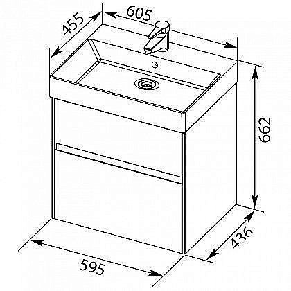 Тумба с раковиной Aquanet Бруклин 60 для ванной в интернет-магазине Sanbest