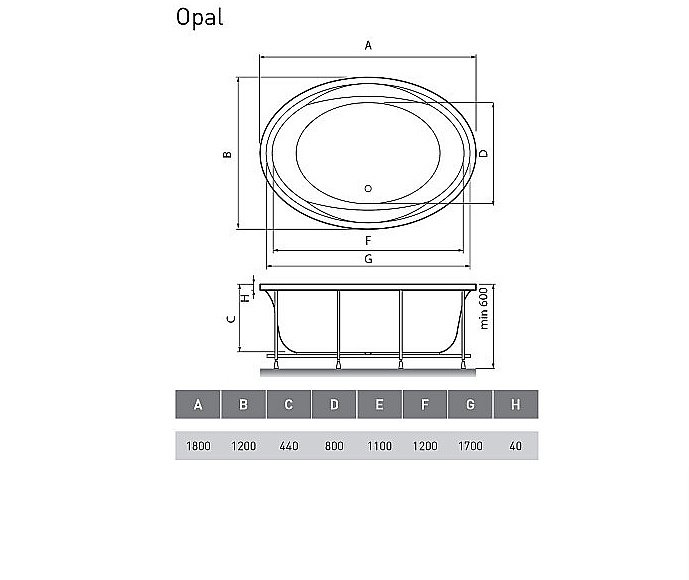 Ванна акриловая Vayer Opal 180x120 купить в интернет-магазине Sanbest