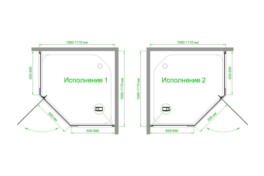 Душевой уголок Royal Bath TR RB110TR-C-BL 110х110 матовое стекло/профиль черный купить в интернет-магазине Sanbest