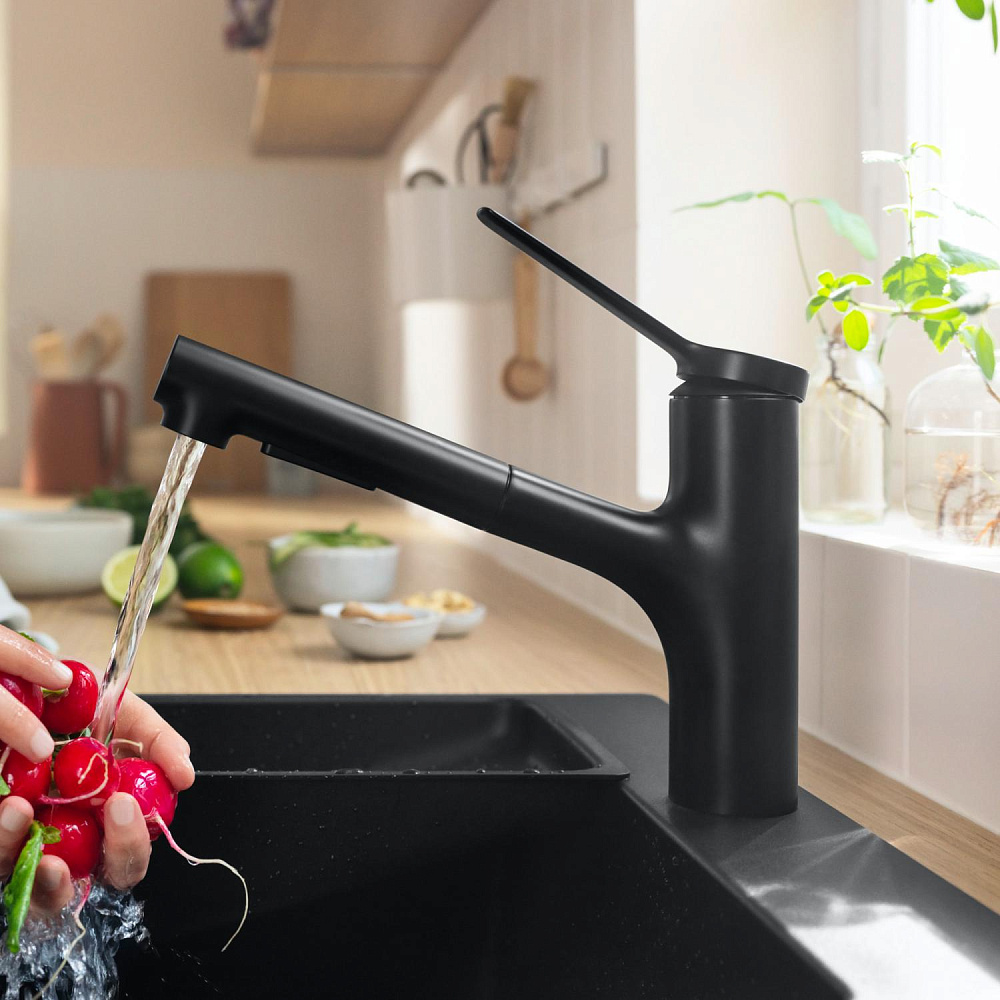 Смеситель для кухни Hansgrohe Zesis M33 74800670 черный матовый купить в интернет-магазине сантехники Sanbest