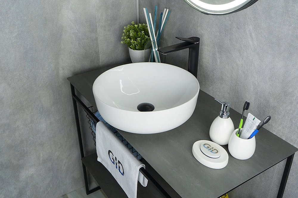 Раковина накладная Gid Esfera 41,5 D1315 51182 белая купить в интернет-магазине Sanbest