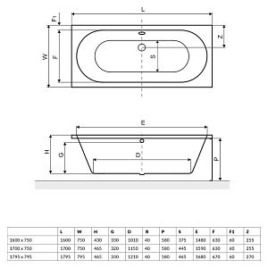 Ванна акриловая Excellent Oceana 160x75 купить в интернет-магазине Sanbest