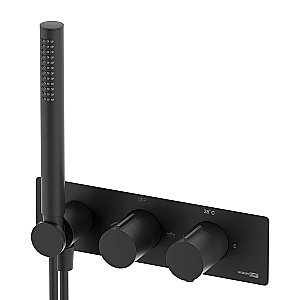 Смеситель для душа WasserKRAFT Elbe 7400 7488 Thermo черный Soft-touch купить в интернет-магазине сантехники Sanbest