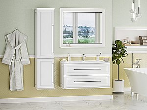 Зеркало-рамка Misty Марта 100 П-Мрт02100-011 белый в ванную от интернет-магазине сантехники Sanbest