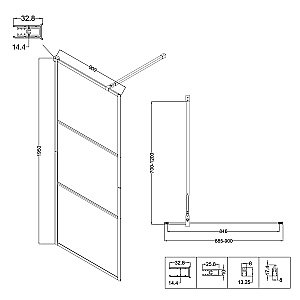 Душевое ограждение Niagara Nova NG-688-90BLACK 90 прозрачное с рисунком/профиль черный матовый купить в интернет-магазине Sanbest