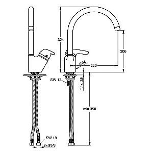 Смеситель для кухни Ideal Standard Cerasprint B7473AA купить в интернет-магазине сантехники Sanbest