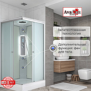 Душевая кабина AvaCan CK Серия CK2080LED 80х80 с гидромассажем, с подсветкой купить в интернет-магазине Sanbest