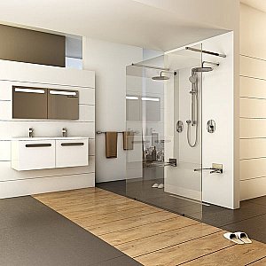 Душевое ограждение Ravak WALK-IN FREE ST 150/W SET-1000 стекло прозрачное/профиль хром купить в интернет-магазине Sanbest