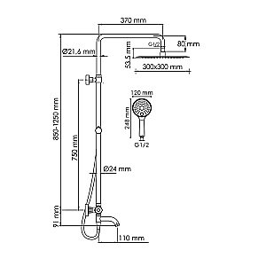Душевая система WasserKraft Sauer 7100 SET2680 Thermo золото купить в интернет-магазине сантехники Sanbest