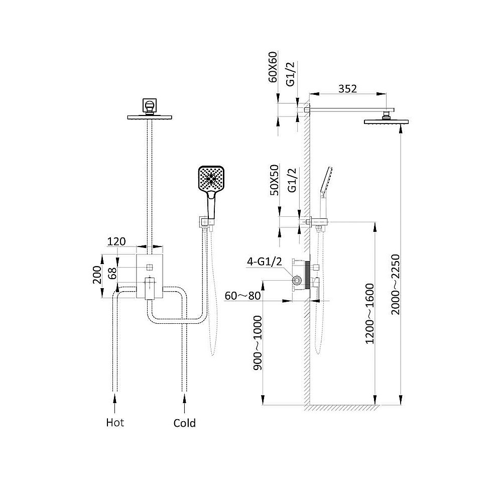 Душевая система Vincea Next VSFW-1N1MB черная матовая купить в интернет-магазине сантехники Sanbest