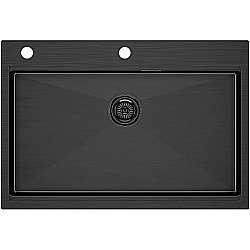 Кухонная мойка Paulmark Kroner-Pro 75 PM707551-GM вороненая сталь купить в интернет-магазине сантехники Sanbest