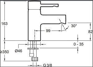 Cмеситель для раковины Jacob Delafon CUFF E98298-CP купить в интернет-магазине сантехники Sanbest