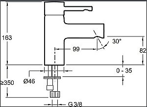 Cмеситель для раковины Jacob Delafon CUFF E98298-CP купить в интернет-магазине сантехники Sanbest