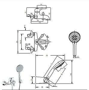 Смеситель для ванны Migliore Grazia 29686 Хром купить в интернет-магазине сантехники Sanbest