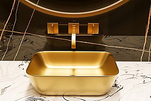 Раковина накладная ABBER Rechteck AC2200MMG золото матовое купить в интернет-магазине Sanbest