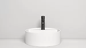 Раковина накладная Salini Armonia Top 02 130117G 45 из искусственного камня S-Sense, белая глянцевая купить в интернет-магазине Sanbest