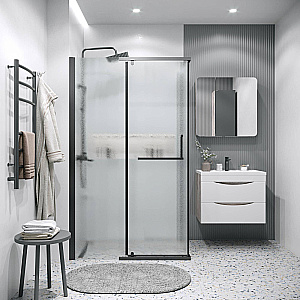 Душевой уголок Grossman Pragma 120х100 120.K33.03.1210.21.02 стекло шиншилла/профиль черный матовый купить в интернет-магазине Sanbest