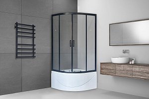 Душевой уголок Royal Bath RB100BK-T-BL 100х100 прозрачный купить в интернет-магазине Sanbest