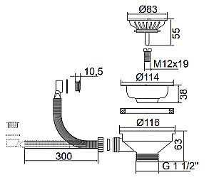 Слив-перелив для кухонной мойки Migliore ML.RIC-10.132.BR бронза купить в интернет-магазине сантехники Sanbest