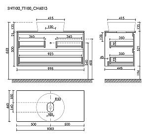 Тумба с раковиной Sancos SNOB T 100 со столешницей, Doha Soft для ванной в интернет-магазине Sanbest