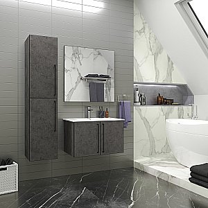 Тумба с раковиной Misty ROCK 06075-50-2 75 темно-серая для ванной в интернет-магазине Sanbest