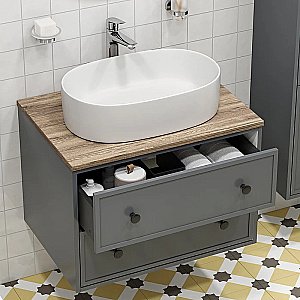 Тумба с раковиной Iddis Torr 70 TOR70DBi темно-серая для ванной в интернет-магазине Sanbest