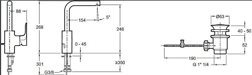 Cмеситель для раковины Jacob Delafon ALEO E72278-CP купить в интернет-магазине сантехники Sanbest