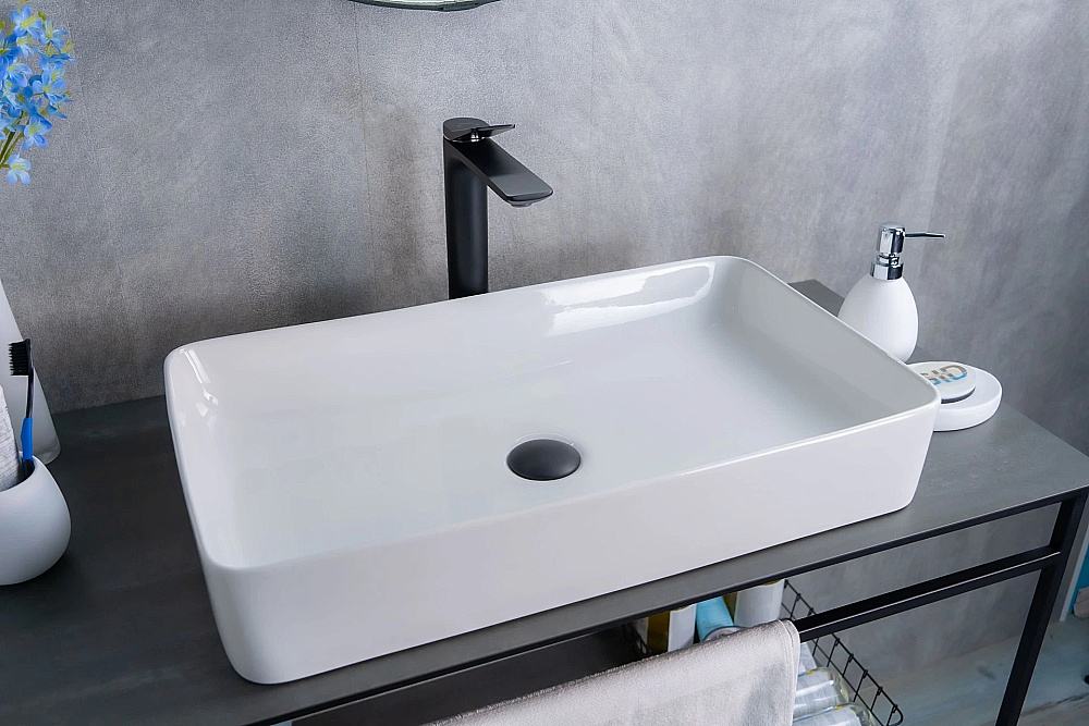 Раковина накладная Gid Geometrico 60 N9396 51140 белая купить в интернет-магазине Sanbest