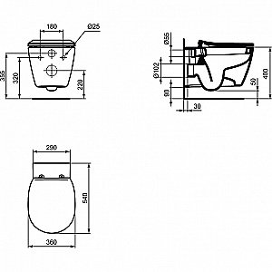 Унитаз подвесной Ideal Standard Connect E771801 белый купить в интернет-магазине Sanbest