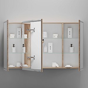 Зеркальный шкаф Sancos Mirror MI120EG дуб галифакс натуральный купить в интернет-магазине сантехники Sanbest