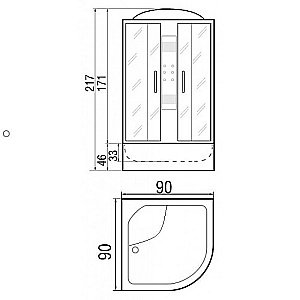 Душевая кабина RIVER TEMZA 90/44 МТ стекло матовое купить в интернет-магазине Sanbest