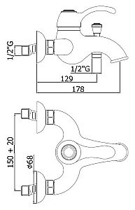 Смеситель для ванны Paffoni Flavia FA022CR купить в интернет-магазине сантехники Sanbest