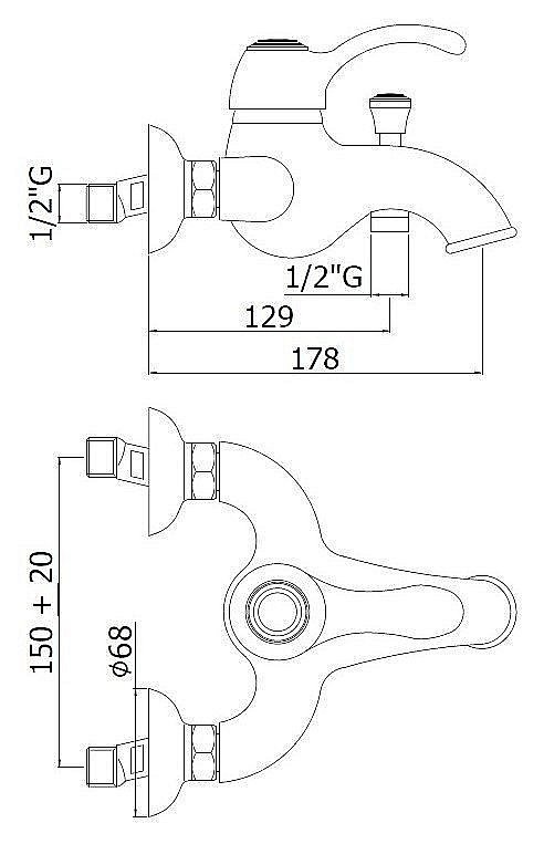 Смеситель для ванны Paffoni Flavia FA022CR купить в интернет-магазине сантехники Sanbest
