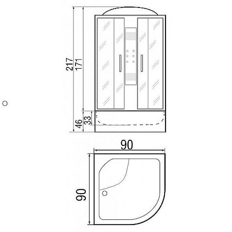 Душевая кабина RIVER TEMZA 90/44 МТ стекло матовое купить в интернет-магазине Sanbest