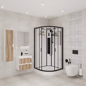 Душевая кабина с сенсором Niagara Premium NG-6902-01G BLACK 100x100 купить в интернет-магазине Sanbest