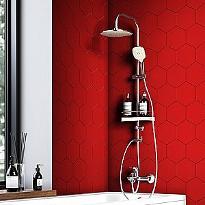 Смеситель для ванны с душевой колонной Dorff Ultra D4085011 хром купить в интернет-магазине сантехники Sanbest