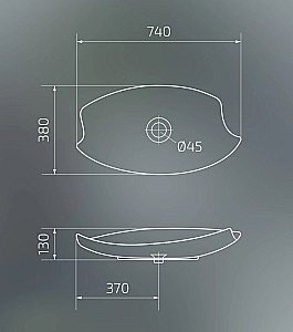 Раковина накладная Gid Creativo 74 N9178 51171 белая купить в интернет-магазине Sanbest
