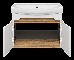 Тумба с раковиной Misty Сканди - 70 Э-Ска01070-011П белый/графит для ванной в интернет-магазине Sanbest