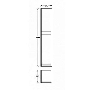 Пенал Pestan Vision 35 VSN000P орех/белый для ванной в интернет-магазине сантехники Sanbest