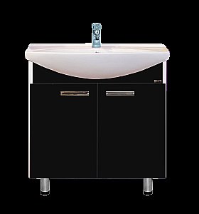 Тумба с раковиной напольная Misty Джулия 85 черная для ванной в интернет-магазине Sanbest