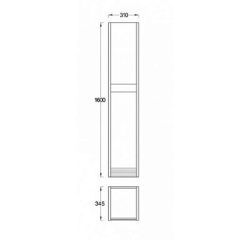 Пенал Pestan Vision 35 VSN000P орех/белый для ванной в интернет-магазине сантехники Sanbest