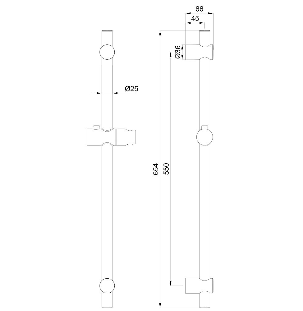 Душевая штанга WONZON & WOGHAND, Темный графит (WW-SL04-BGM) купить в интернет-магазине сантехники Sanbest